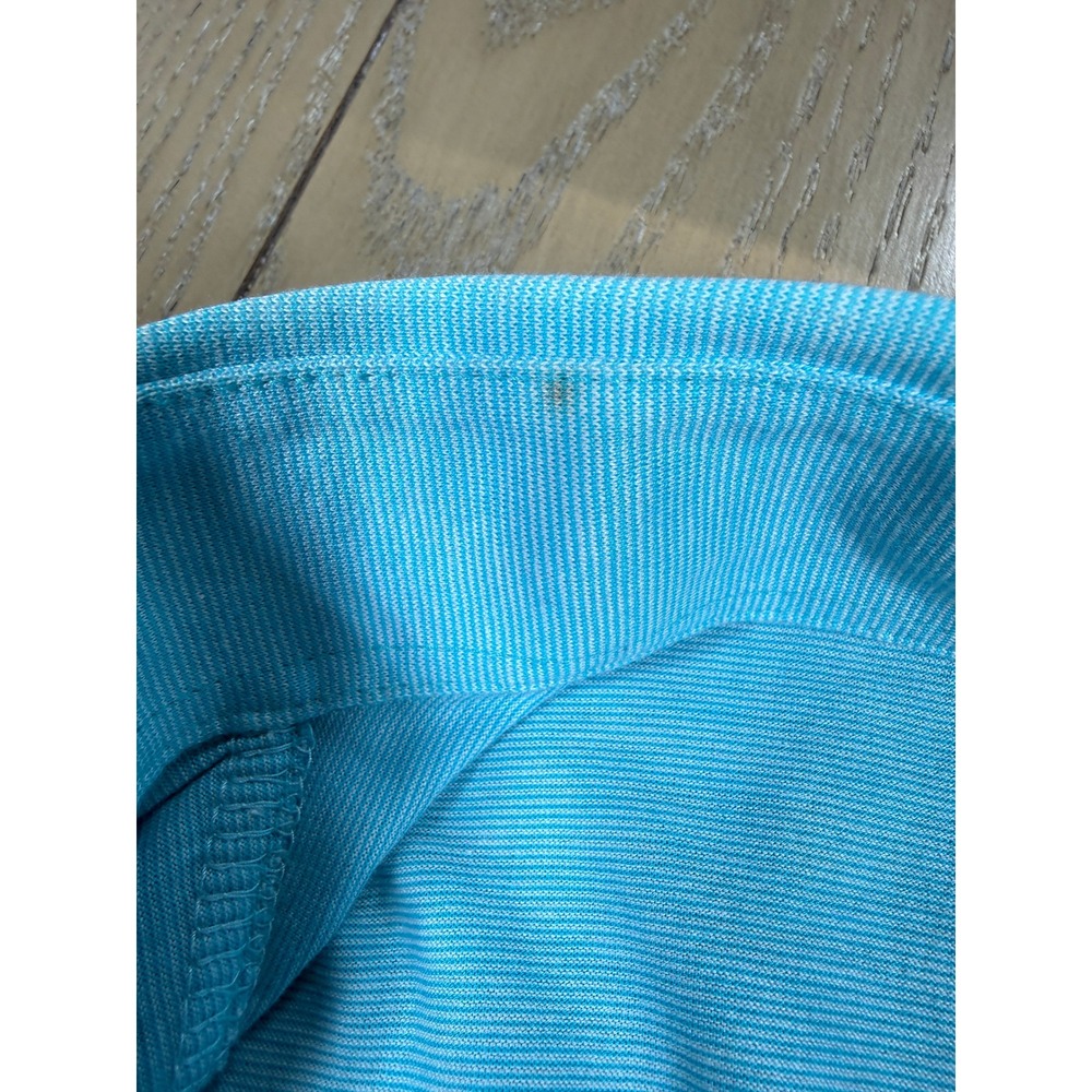 Peter Millar Riviera Country Club Polo Shirt Mens Small‎ Light Blue Striped Golf - Picture 4 of 11